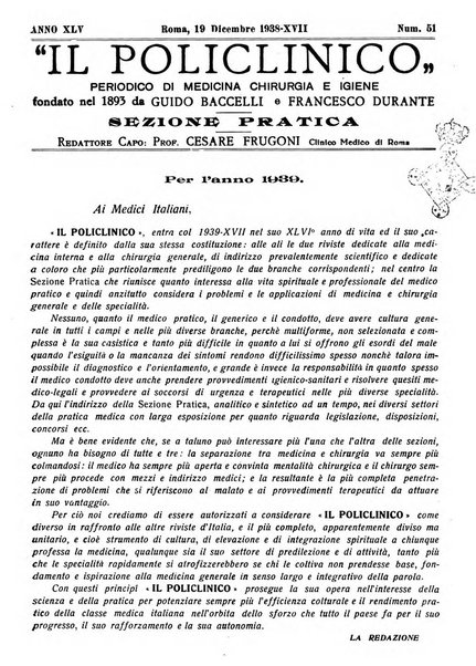 Il policlinico. Sezione pratica periodico di medicina, chirurgia e igiene