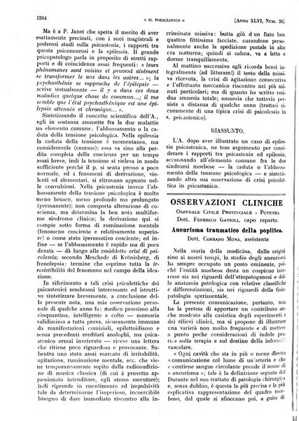 Il policlinico. Sezione pratica periodico di medicina, chirurgia e igiene