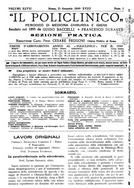 Il policlinico. Sezione pratica periodico di medicina, chirurgia e igiene