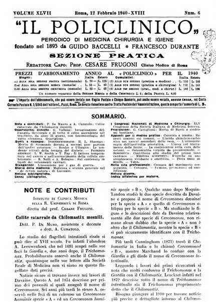 Il policlinico. Sezione pratica periodico di medicina, chirurgia e igiene