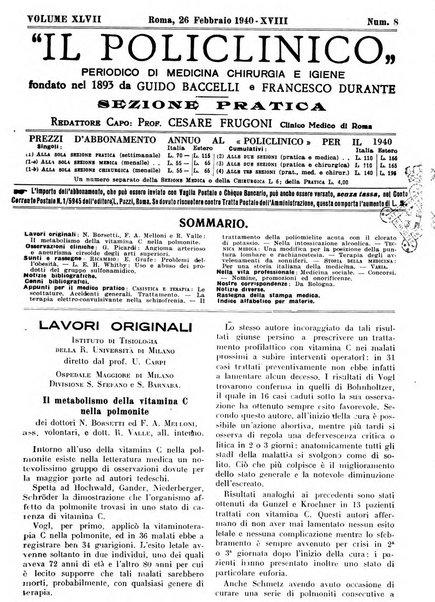 Il policlinico. Sezione pratica periodico di medicina, chirurgia e igiene