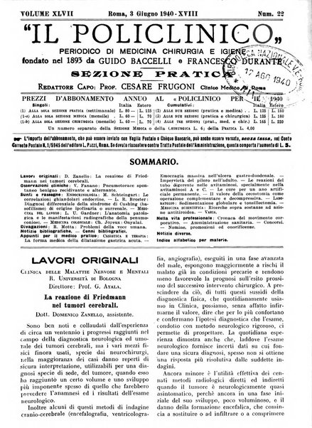 Il policlinico. Sezione pratica periodico di medicina, chirurgia e igiene