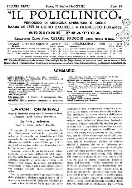 Il policlinico. Sezione pratica periodico di medicina, chirurgia e igiene