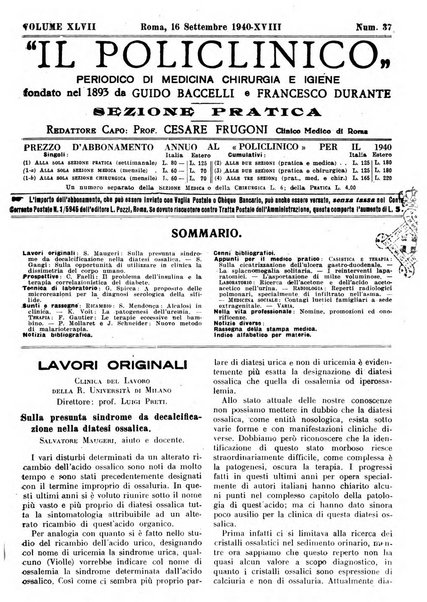 Il policlinico. Sezione pratica periodico di medicina, chirurgia e igiene