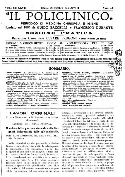 Il policlinico. Sezione pratica periodico di medicina, chirurgia e igiene