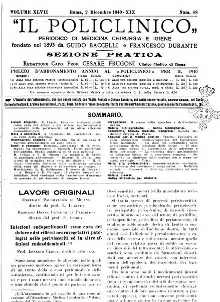 Il policlinico. Sezione pratica periodico di medicina, chirurgia e igiene