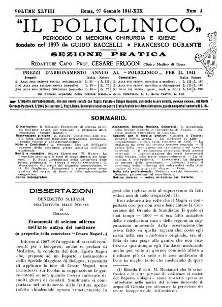 Il policlinico. Sezione pratica periodico di medicina, chirurgia e igiene