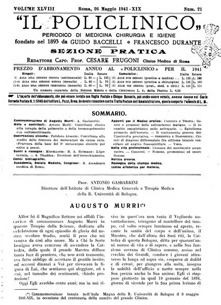 Il policlinico. Sezione pratica periodico di medicina, chirurgia e igiene