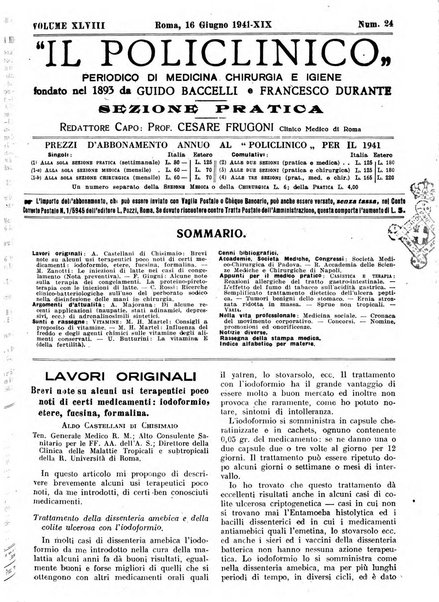 Il policlinico. Sezione pratica periodico di medicina, chirurgia e igiene