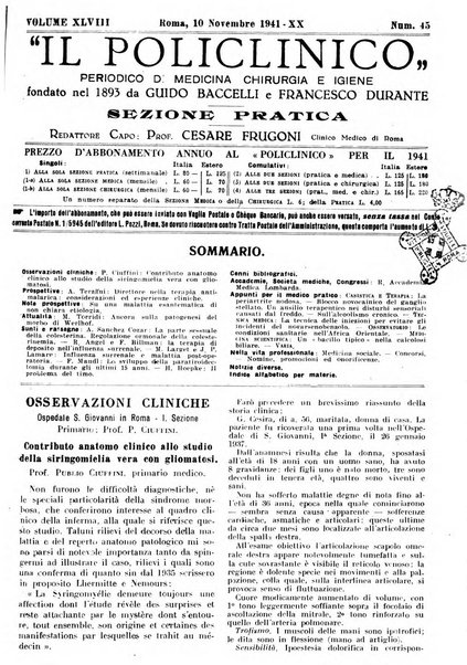 Il policlinico. Sezione pratica periodico di medicina, chirurgia e igiene