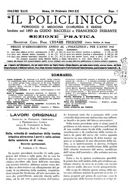 Il policlinico. Sezione pratica periodico di medicina, chirurgia e igiene