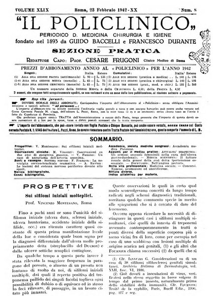 Il policlinico. Sezione pratica periodico di medicina, chirurgia e igiene