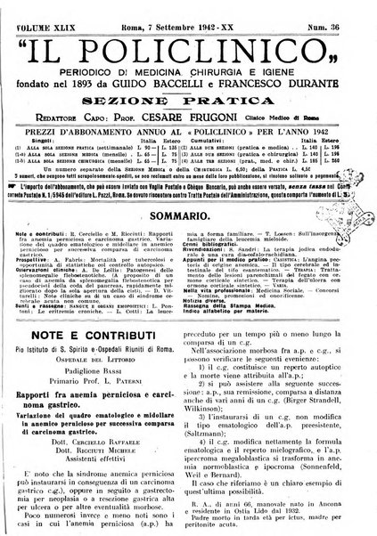 Il policlinico. Sezione pratica periodico di medicina, chirurgia e igiene