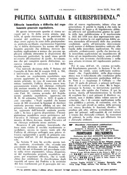 Il policlinico. Sezione pratica periodico di medicina, chirurgia e igiene