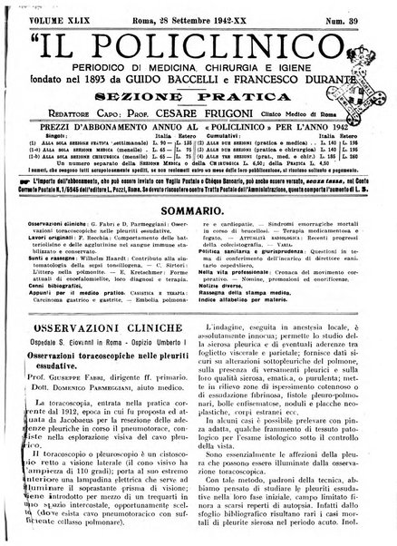 Il policlinico. Sezione pratica periodico di medicina, chirurgia e igiene