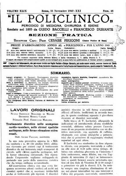 Il policlinico. Sezione pratica periodico di medicina, chirurgia e igiene