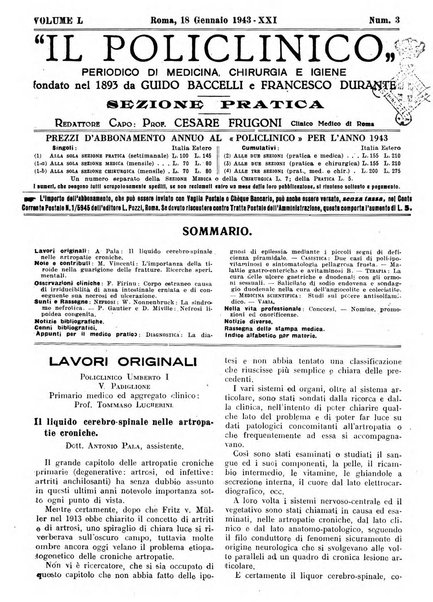 Il policlinico. Sezione pratica periodico di medicina, chirurgia e igiene