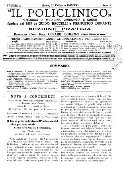 Il policlinico. Sezione pratica periodico di medicina, chirurgia e igiene