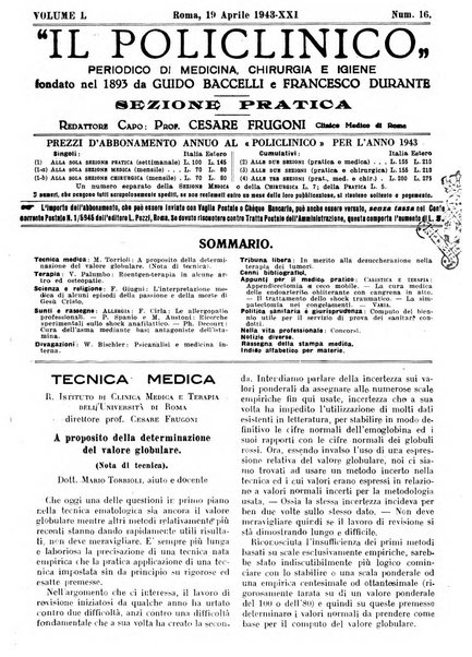 Il policlinico. Sezione pratica periodico di medicina, chirurgia e igiene