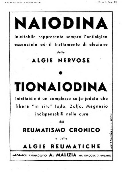 Il policlinico. Sezione pratica periodico di medicina, chirurgia e igiene