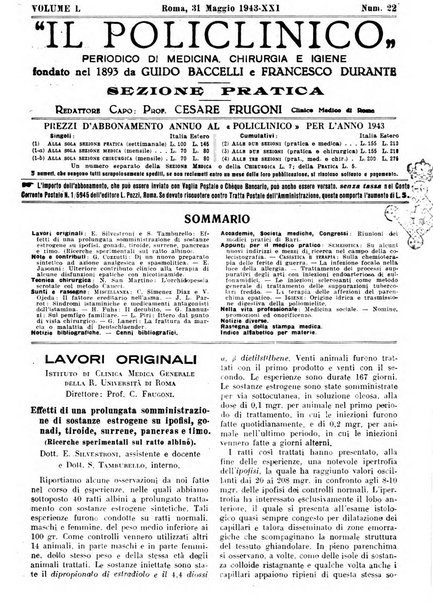 Il policlinico. Sezione pratica periodico di medicina, chirurgia e igiene