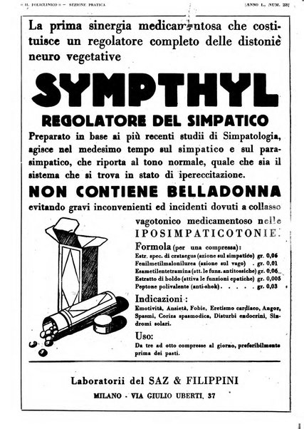 Il policlinico. Sezione pratica periodico di medicina, chirurgia e igiene