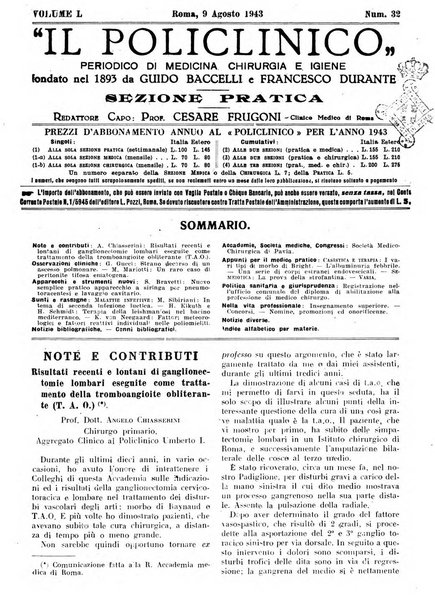 Il policlinico. Sezione pratica periodico di medicina, chirurgia e igiene