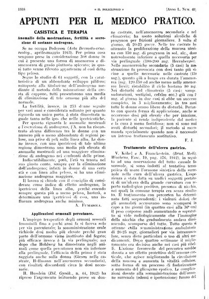 Il policlinico. Sezione pratica periodico di medicina, chirurgia e igiene