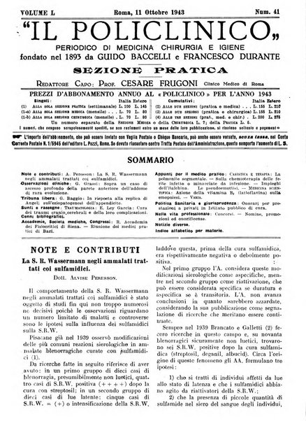 Il policlinico. Sezione pratica periodico di medicina, chirurgia e igiene