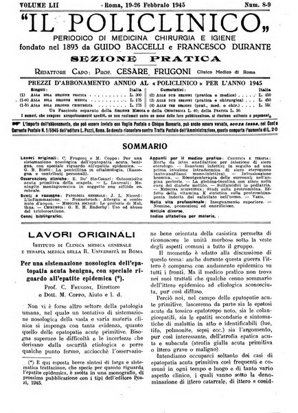 Il policlinico. Sezione pratica periodico di medicina, chirurgia e igiene