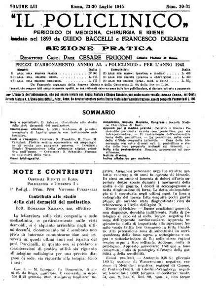 Il policlinico. Sezione pratica periodico di medicina, chirurgia e igiene