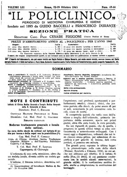 Il policlinico. Sezione pratica periodico di medicina, chirurgia e igiene