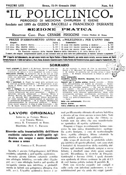 Il policlinico. Sezione pratica periodico di medicina, chirurgia e igiene