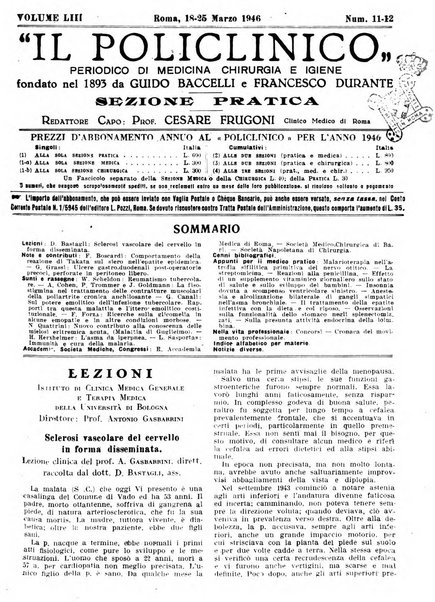 Il policlinico. Sezione pratica periodico di medicina, chirurgia e igiene