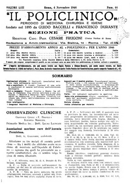 Il policlinico. Sezione pratica periodico di medicina, chirurgia e igiene