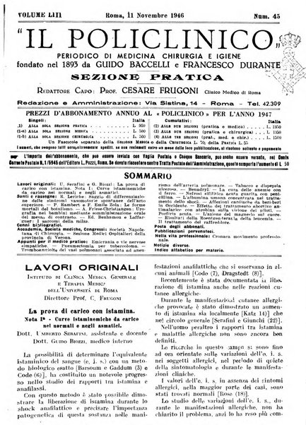 Il policlinico. Sezione pratica periodico di medicina, chirurgia e igiene