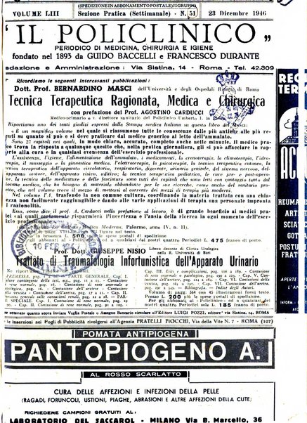 Il policlinico. Sezione pratica periodico di medicina, chirurgia e igiene