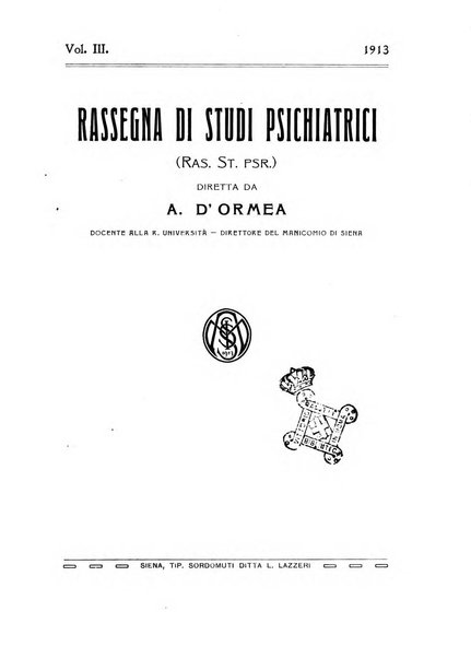 Rassegna di studi psichiatrici