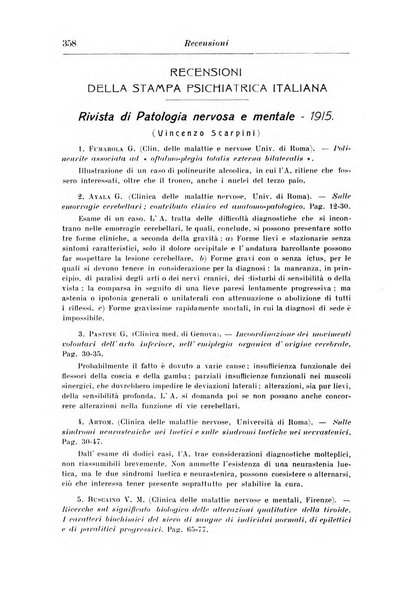 Rassegna di studi psichiatrici