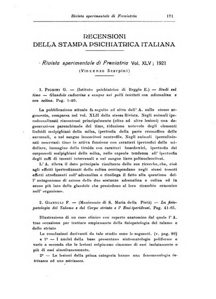 Rassegna di studi psichiatrici