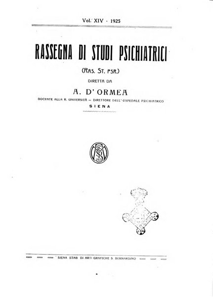 Rassegna di studi psichiatrici