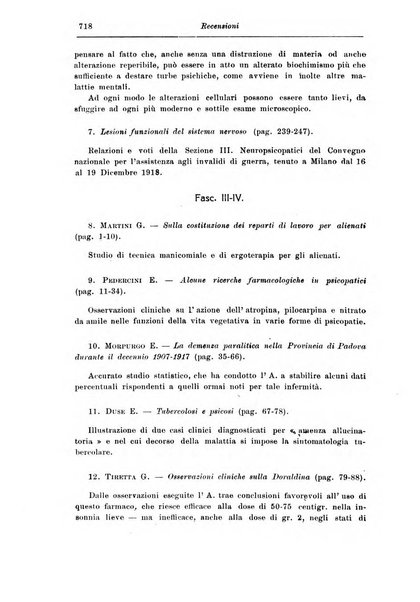 Rassegna di studi psichiatrici