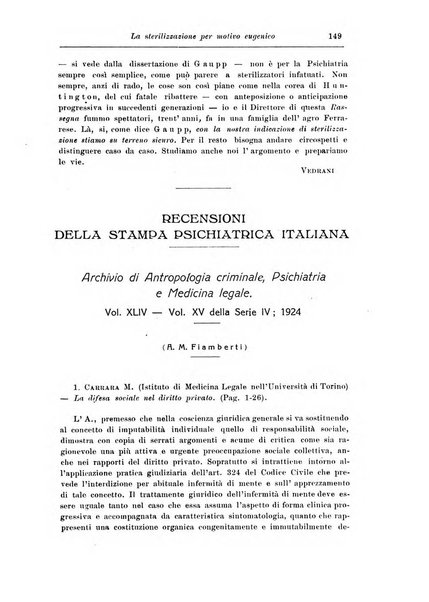 Rassegna di studi psichiatrici