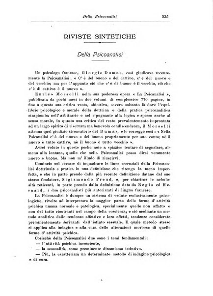 Rassegna di studi psichiatrici