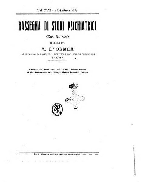 Rassegna di studi psichiatrici