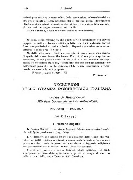 Rassegna di studi psichiatrici