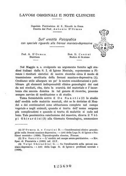 Rassegna di studi psichiatrici