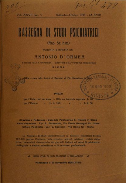 Rassegna di studi psichiatrici