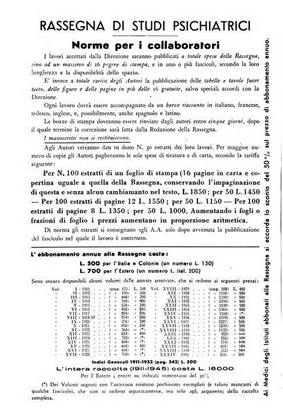 Rassegna di studi psichiatrici