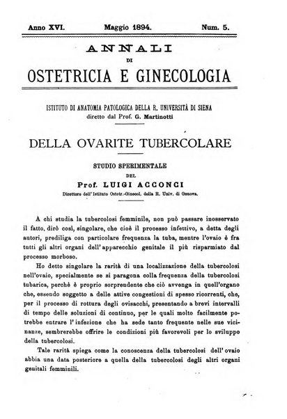 Annali di ostetricia e ginecologia